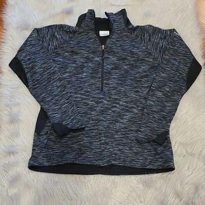 Columbia womens gray knit 1/4‎ zip long sleeve size large
